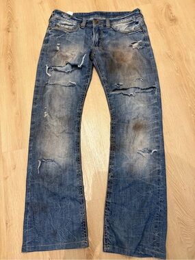 Men's Blue Distressed Jeans